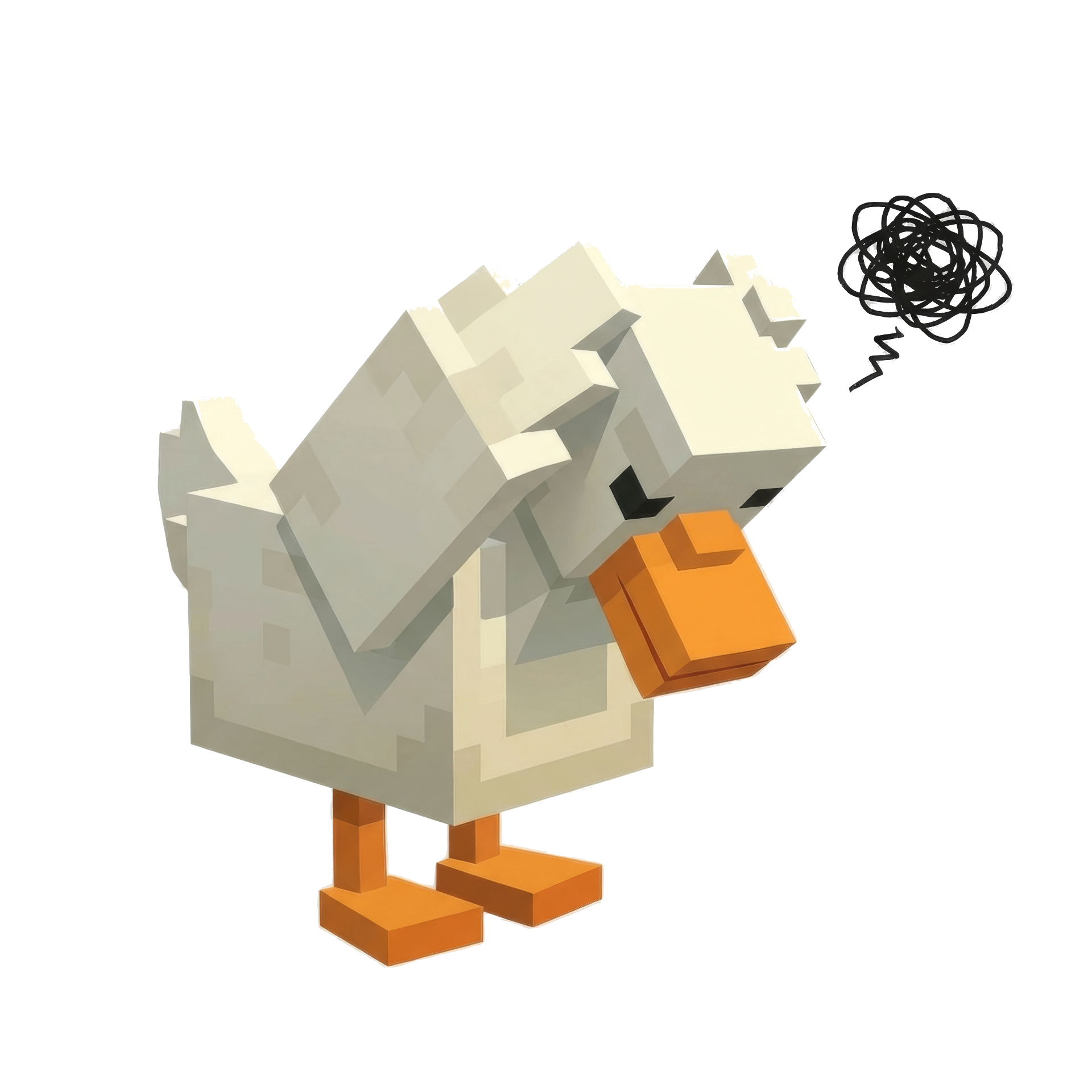 Stressed duck illustration